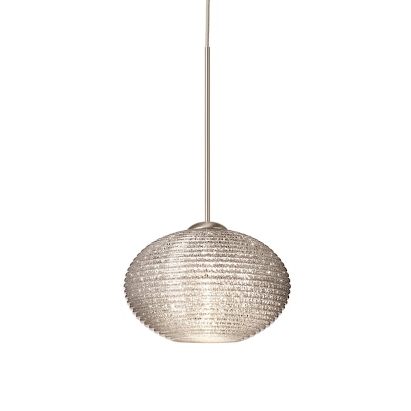 Besa Lighting Lasso Cord Pendant, Glitter, Satin Nickel Finish, 1x50W Halogen 1XT-5612GL-SN - main